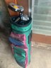 Vintage Golf Bag With Assorted Golf Clubs
