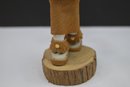 Wooden Hand Painted And Hand Carved 'zuni Rain Priest' Tribal Figurine - Signed To Underside
