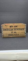 Vintage New York American Beverage Co. INC Brooklyn NY Wood Crate