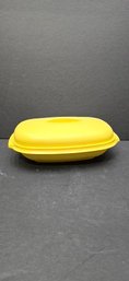 Vintage Tupperware Mustard Yellow Plastic Bowl With Lid