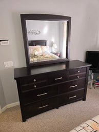 Beautiful Basset 7-Draw Merlot Finished Color Dresser With Mirror