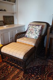 Calico Corners Custom Furniture Wicker Chaor & Ottoman