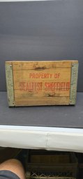 Vintage Property Of Sealtest Sheffield Wood Crate With Metal Edges