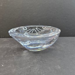 Signed Nambe Stamped Heavy Glass Bowl