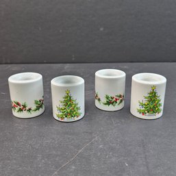 Weighted Bavarian Village West Germany Porcelain Candle Holders