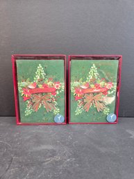 Lot Of 2 PAPYRUS Holiday  Handmade Notes Nad Envelopes