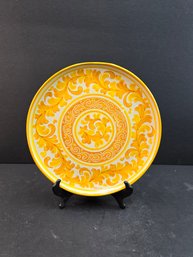 Pacon Signed Yellow And Orange Decorative Plate