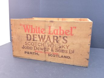 White Label Dewar's Scotch Whisky Wood Crate