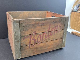 Property Borden's Wood Crate With Metal Edges