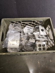 Lot Of Metal Face Plate Covers Withe And Silver, E2