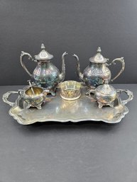 Beautiful Silver Plated Tea Set (read Info)