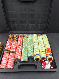 Vintage Poker Chip Set With Case