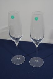 A Pair Of Gorgeous Tiffany & Company Champagne Flutes - Signed