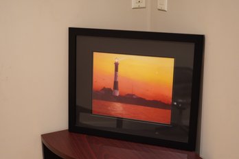 Framed Print Of Coastal Lighthouse At Sunset