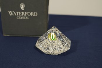 Waterford Crystal Diamond Paperweight With Box