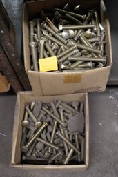 Lot Of 2 Boxes Of Brass Metal Bolts