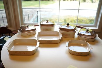 Set Of 7 Vintage Corningware Cookware - 3 W/tops & 4 W/o Tops