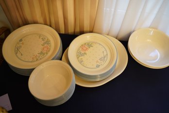 Set Of 38 Corelle Dishware With Floral Design