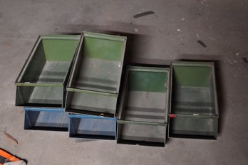 Lot Of Assorted Vintage Metal Storage Bins