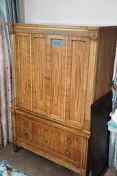 Tall Boy Solid Wood Dresser With Two Lower Drawers And 3 Interior Drawers