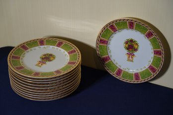 Set Of 11 Royal Albert Seasons Of Color Red Accent Salad Plates