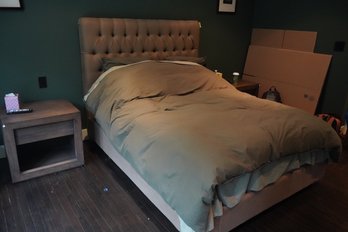 Restoration Hardware Gray Color Upholster King Size Bed Frame Only