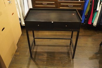 Composite Wood Black Color 2 Drawer Side Table