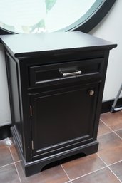 Black Color Wood 1 Drawer Cabinet With Pull Out Door