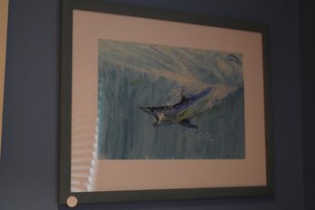 Piemme '93 Watercolor Shark View Art, (19x15 Inches)