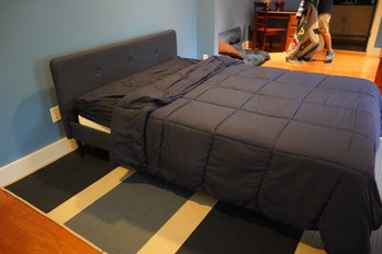 Dark Blue Color Full Size Bed Frame (only)