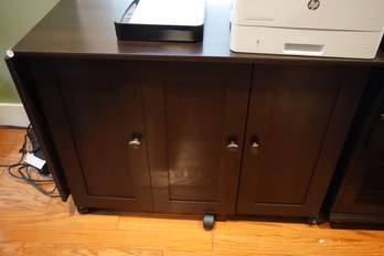 Composite Wood Side Desk With Pull Out Drawers On Wheels