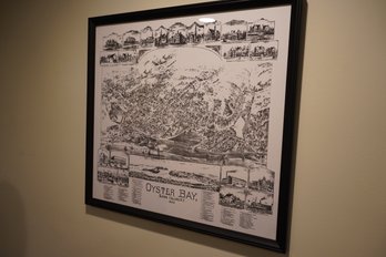 Oyster Bay Long Island NY 1900 Black And White Map Print, (27.5x25.75 Inches)