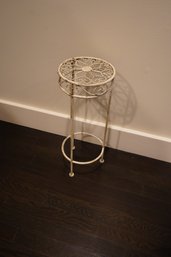 Fading White Color Small Metal Plant Stand (20 Inches High)