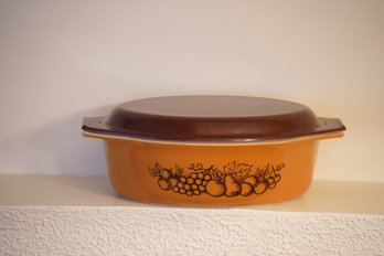 Vintage Pyrex Old Orchard Oval Casserole