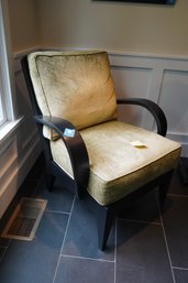 Ethan Allen Matrix Armchair With Olive Green Cushion