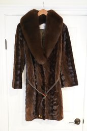 Womens Gorgeous John Pappas Fur Women Long Coat Size 8