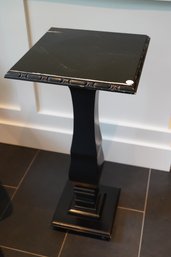 Black Color Wood Pedestal (small Chips All Around)