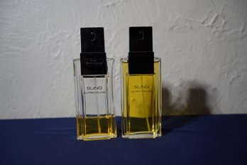 2 Bottles Alfred Sung Cologne Bottles 1 Full/1 Used