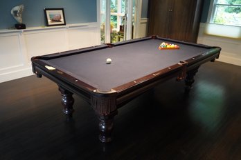 Navy Blue Brunswick Pool Table With Accessories