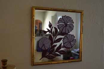 Gold Wood Frame Hand Painted Mirror