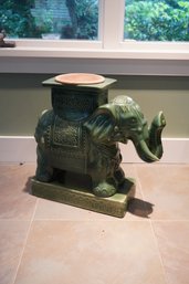 Beautiful Vintage Ceramic Asian Inspired Elephant Garden Stool Pedestal