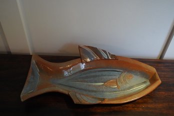 Signed Ceramic Fish Dish/serving Tray By Segal And Dated 2013