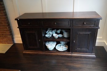 Pottery Barn Wood Buffet Cabinet (items Inside Are Not Included)