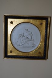 Porcelain Greek 3D Wall Art In A Gold And Black Frame, 16.25x16.25