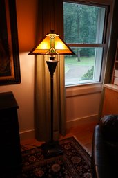 Tiffany Style Stain Free Standing Floor Lamp In Working Conditions (62 Inches High)