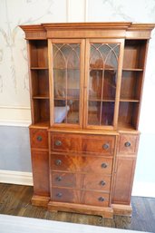 Gorgeous Antique Secretary Desk Hutch  With Top Cabinet