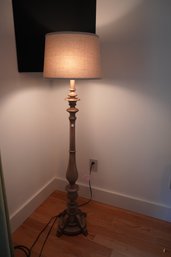 Antique Style Wood Floor Lamp In Working Conditions (58 Inches High)