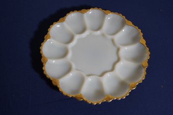 Milk Glass Deviled Egg Plate