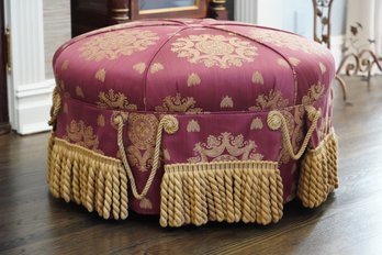 Beautiful Red And Gold Wrapped Ottoman