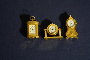 Lot Of 3 Miniature Linel Clocks